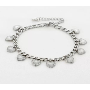 Bracelet Medium Hearts Silver