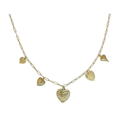 Necklace Difference Hearts Gold