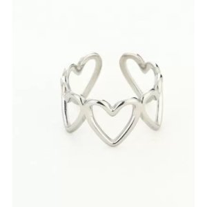 Ring Open Hearts Silver