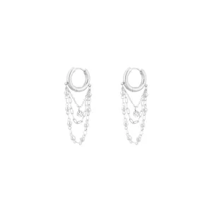 Oorbel Chain Bling Silver