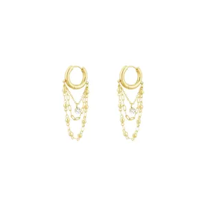 Oorbel Chain Bling Gold