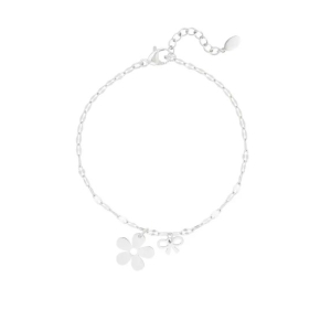 Bracelet Flower and Bow Silver